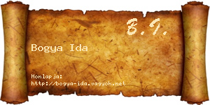 Bogya Ida névjegykártya